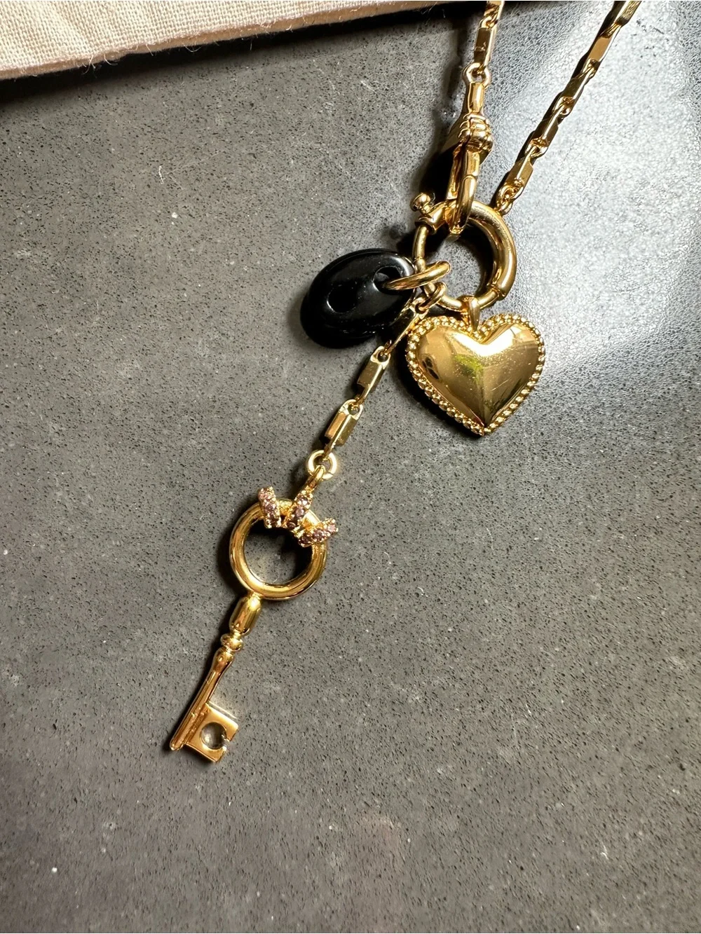 NWT Madewell Bar Watch Chain Charm Necklace Antique Gold NZ154 - Picture 5 of 7